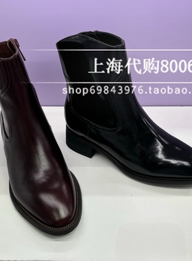 真美诗2024冬季新女靴简约粗跟瘦瘦靴时装靴短靴通勤靴子女 91910