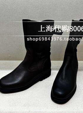 achette雅氏2025秋季女靴时尚绑带骑士靴烟筒靴女休闲中筒靴5T61