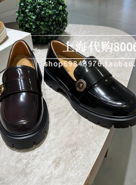 le saunda莱尔斯丹2025秋季女鞋圆头粗跟单鞋厚底乐福鞋女6T42601