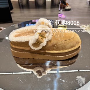 Staccato/思加图2025冬季女鞋复古勃肯鞋保暖加绒毛毛鞋鞋子EIY04