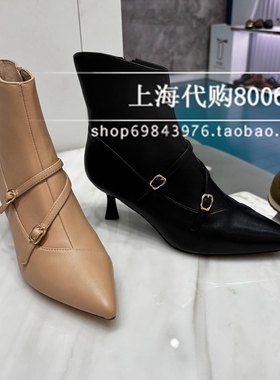 Joy&Peace真美诗2025冬季女靴优雅尖头细高跟靴时装靴短靴YVA49