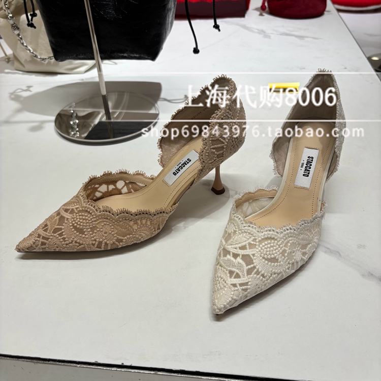尖头女鞋思加图高跟单鞋欧美浅口