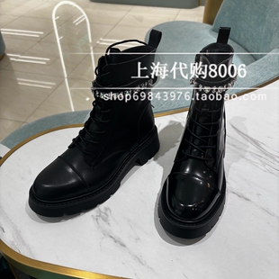 tigrisso/蹀愫2025冬季女靴魔术贴厚底马丁靴增高短靴TA65717-54