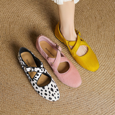 2025春女鞋马毛单鞋法式玛丽珍鞋