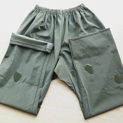 军绿雨裤男女防水裤分体加厚耐磨户外透气徒步捕鱼防雨下半身雨裤