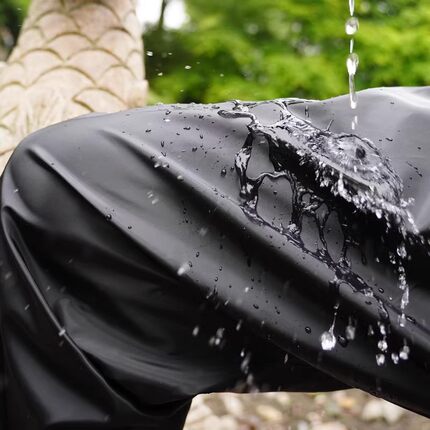 外卖雨裤加厚无缝骑手骑行男女款雨衣针织单裤防水裤24小时防暴雨