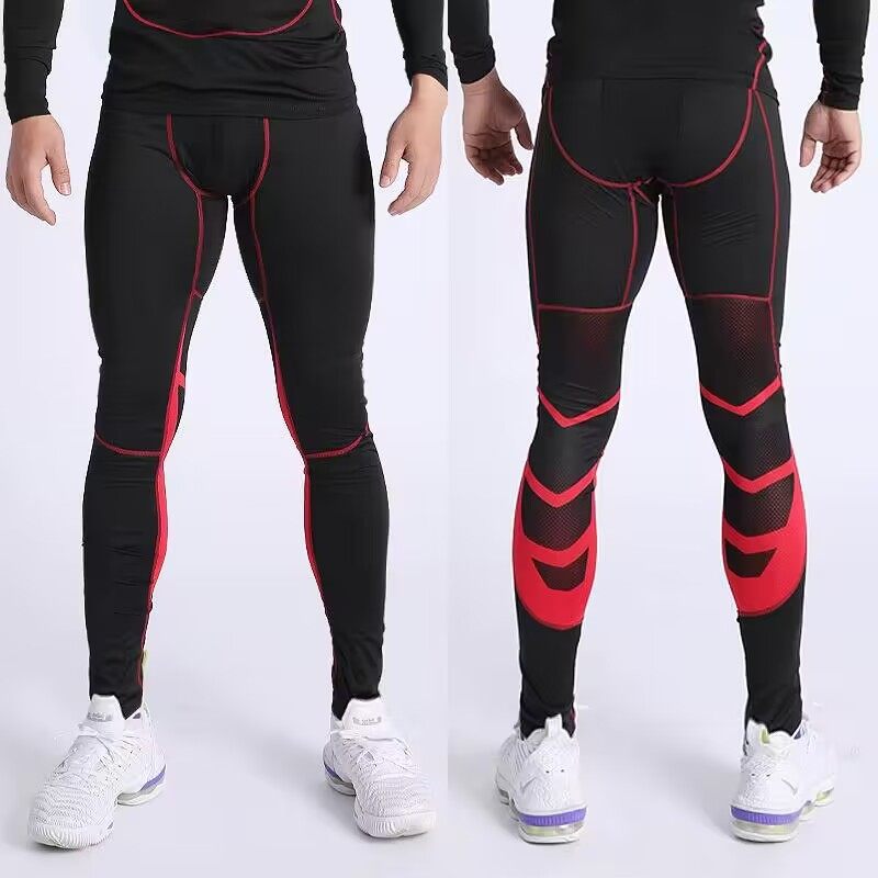印花篮球健身打底长裤速干透气弹力九分裤训练运动跑步压缩速干裤