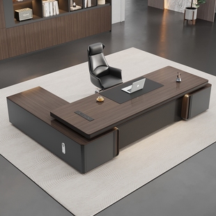 新中式 办公桌老板桌椅组合轻奢高级感经理主管总裁大班台办公室桌