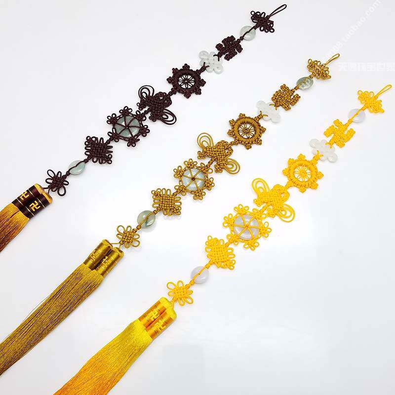 HAND-WOVEN CHINESE KNOT 80 CM SHORT KING SUI ABBOT KNOT LONG TASSEL BUDDHA BEADS HANGING TASSEL BACK CLOUD 10 000 CHINESE KNOT