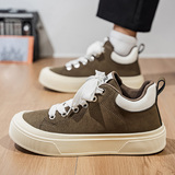 1613-2859-P58韩版厚底板鞋男黑色系带休闲运动鞋小众设计潮鞋子，男鞋休闲鞋，星座1613-1