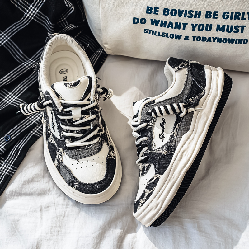 1613-2822-P80新款秋季潮流百搭休闲板鞋青少年滑板鞋厚底小白鞋，男鞋休闲鞋，星座1613-1