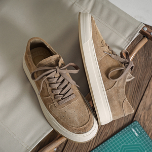 1613-2911-P120复古休闲板鞋男百搭浅棕色系带软底鞋潮流2026春新，男鞋休闲鞋，星座1613-1