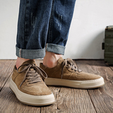 1613-2911-P120复古休闲板鞋男百搭浅棕色系带软底鞋潮流2026春新，男鞋休闲鞋，星座1613-1