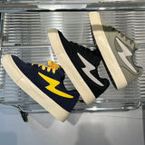 1613-2877-P68韩版小众面包板鞋男百搭休闲鞋黑白拼色潮鞋闪电25，男鞋休闲鞋，星座1613-1