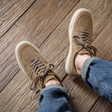 1613-2911-P120复古休闲板鞋男百搭浅棕色系带软底鞋潮流2026春新，男鞋休闲鞋，星座1613-1