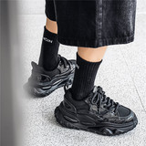 1613-2903-P60男鞋新款透气厚底老爹鞋黑色百搭潮流运动休闲鞋26，男鞋休闲鞋，星座1613-1