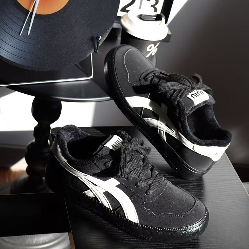 1613-2866-P68复古德训男季加绒保暖棉鞋黑色系带休闲滑板运动鞋，男装棉衣，星座1613-1