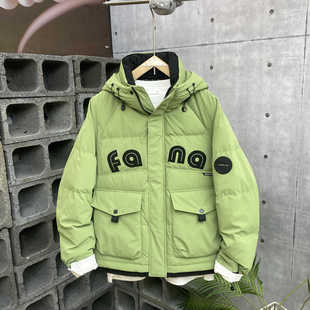 潮牌男装 新款 羽绒服短款 男士 青年轻薄外套连帽保暖黑金石墨烯 冬季