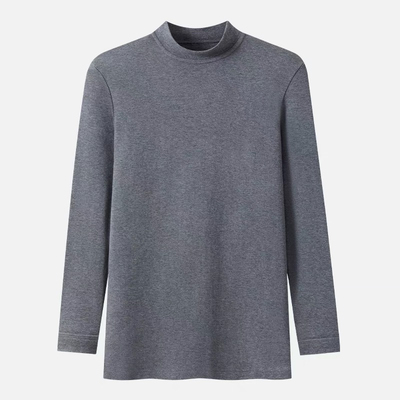 三枪保暖内衣男款中领纯棉加厚单件上衣秋衣秋冬女打底衫长袖内衣