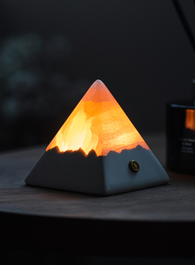 【好物体验专享】元渡半糖金字塔矿石小夜灯桌面装饰氛围灯礼物