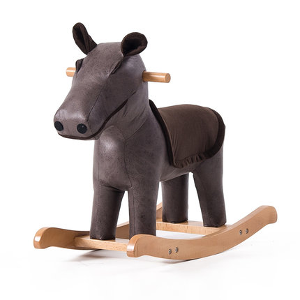 简域儿童摇马实木动物小凳子宝宝卡通脚凳玩具木马可爱摇椅小板凳