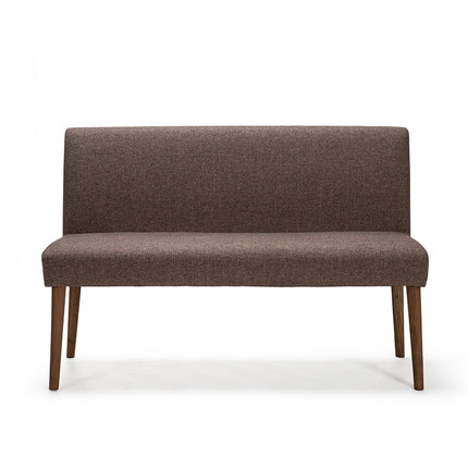 简域实木双人餐椅餐厅酒店简约现代休闲皮卡座布艺小户型靠背椅子