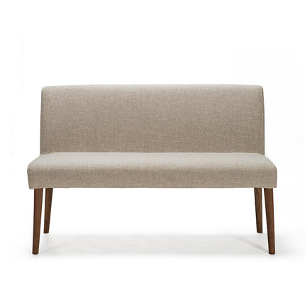 简域实木双人餐椅餐厅酒店简约现代休闲皮卡座布艺小户型靠背椅子