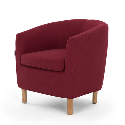 简域休闲椅布艺沙发单人小户型沙发实木布艺围椅懒人沙发洽谈椅子