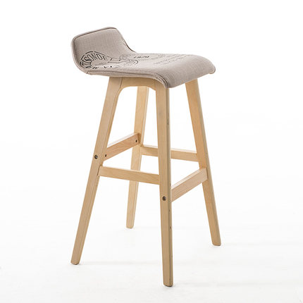 简域曲木吧台椅子创意酒吧椅欧式吧台凳吧椅简约复古吧凳高脚凳子