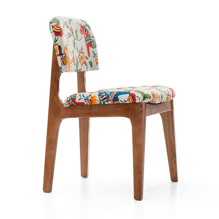 简域实木椅子简约现代靠背椅家用餐桌椅北欧餐椅布艺梳妆椅书房椅