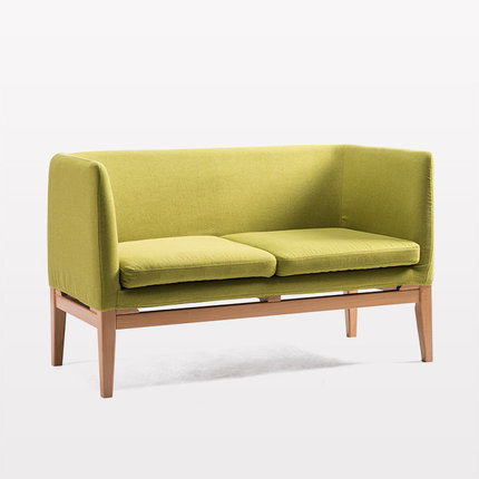 简域实木沙发双人布艺沙发简约现代小户型客厅卧室咖啡餐厅沙发椅