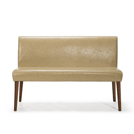 简域实木双人餐椅餐厅酒店简约现代休闲皮卡座布艺小户型靠背椅子