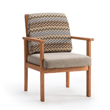 简域北欧实木餐椅美式休闲扶手咖啡厅桌椅书桌椅靠背椅电脑椅椅子