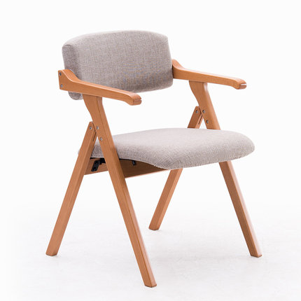 简域实木餐椅北欧简约创意带扶手折叠椅书桌椅子会议椅休闲靠背椅