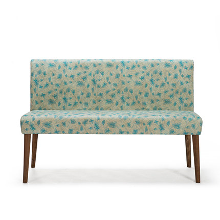 简域实木双人餐椅餐厅酒店简约现代休闲皮卡座布艺小户型靠背椅子