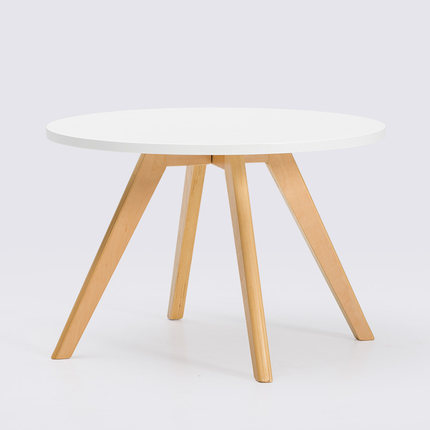 简域实木茶几圆形小桌子简约沙发边几客厅角几卧室小圆桌北欧边桌