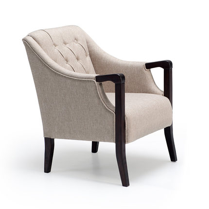 简域北欧单人沙发椅书房实木椅子复古美式沙发带扶手桌椅老虎椅