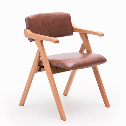 简域实木餐椅北欧简约创意带扶手折叠椅书桌椅子会议椅休闲靠背椅