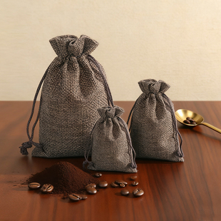 咖啡渣粉末包装袋香包香囊空袋中药材驱蚊收纳袋抽绳亚麻布袋子