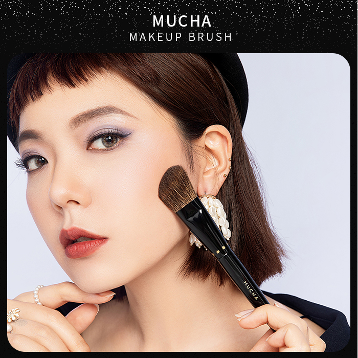 穆夏化妝刷松鼠毛斜角修容刷