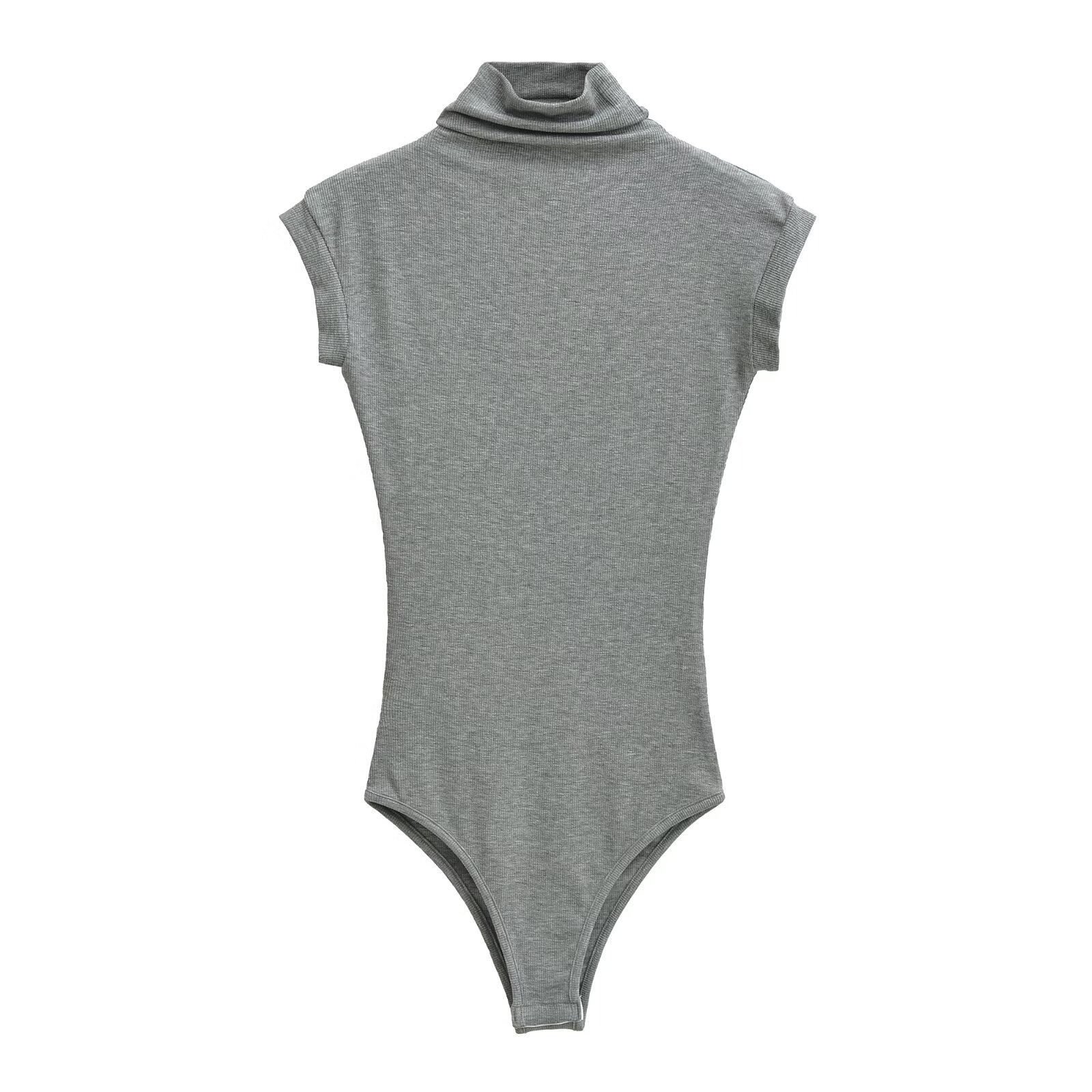 欧美显瘦高领短袖T恤连体衣