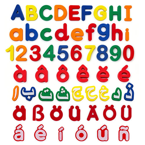 英法西语数字字母磁贴早教玩具