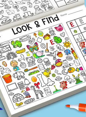look and Find Book Coloring book儿童趣味找一找涂色本画本册