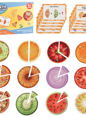Magnetic Fruit Fractions小学生磁性分数学习盘演示器蒙氏玩具