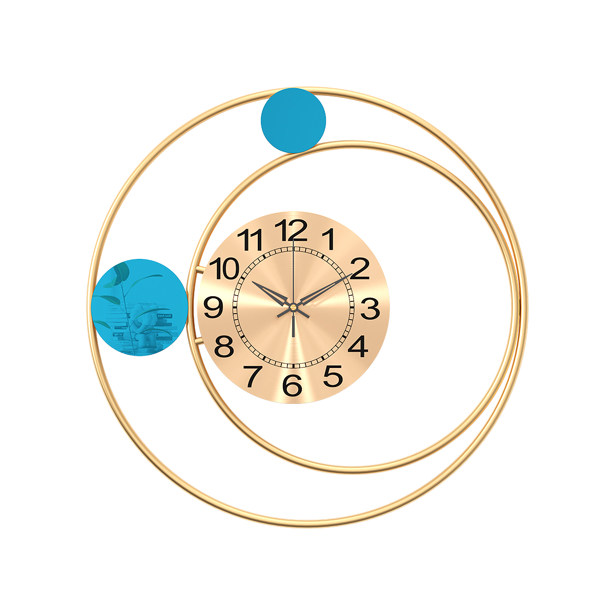 现代简约金属圆环挂钟