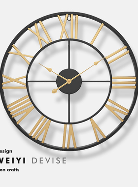 欧式现代轻奢挂钟创意圆形钟表简约挂表西班牙时尚客厅装饰时钟
