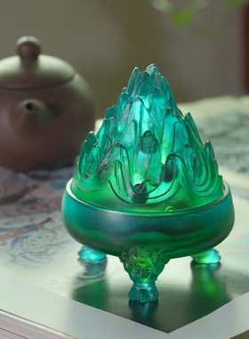 中式仿古琉璃博山炉香炉家用室内茶道香篆盘香沉香檀香熏熏香炉