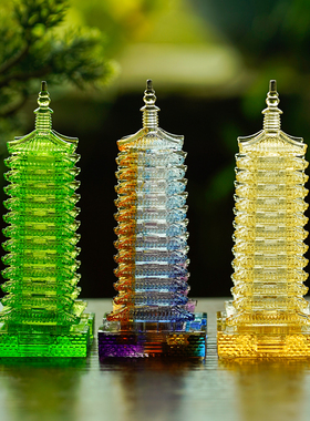 琉璃镂空文昌塔香炉可装藏