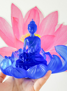 琉璃禅意风多功能台座七色莲花