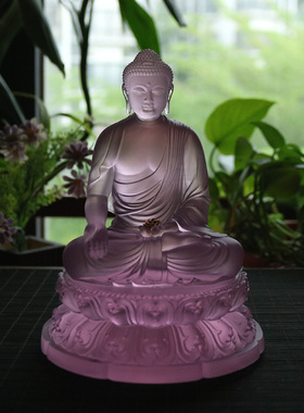 三宝古法琉璃庄严风释迦牟尼佛像